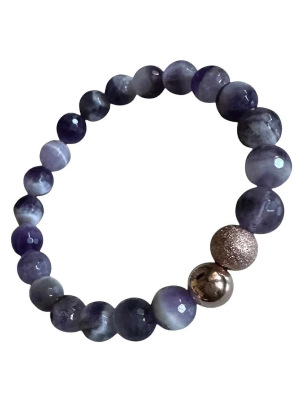 Classic Amethyst Quartz & Rose Gold Filled Stretch Bracelet